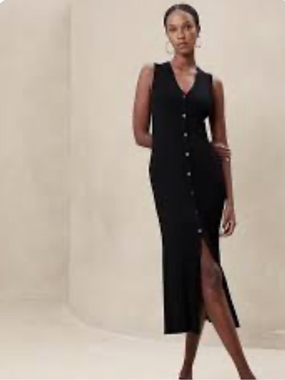 Banana Republic Sleeveless Button Front Dress